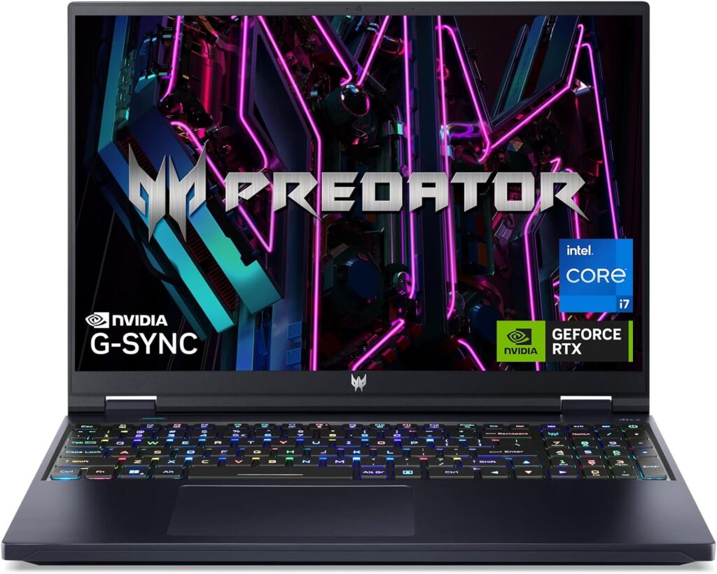 Acer Predator Helios 16 Gaming Laptop | 13th Gen Intel Core i7-13700HX | NVIDIA GeForce RTX 4070 | 16 2560 x 1600 240Hz G-SYNC Display | 16GB DDR5 | 1TB Gen 4 SSD | Killer Wi-Fi 6E | PH16-71-72YG