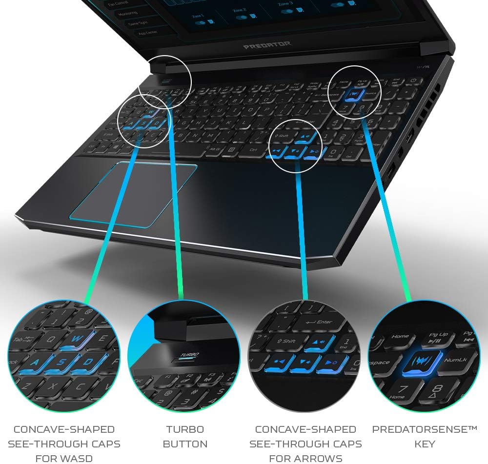Acer Predator Helios 300 Gaming Laptop, Intel Core i7-9750H, GeForce GTX 1660 Ti, 15.6 Full HD 144Hz Display, 3ms Response Time, 16GB DDR4, 512GB PCIe NVMe SSD, RGB Backlit Keyboard, PH315-52-710B