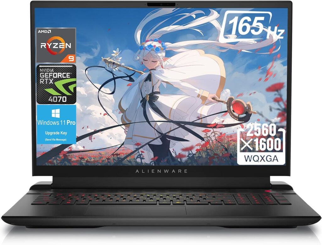 Alienware M18 R1(2024) Gaming Laptop - 18 WQXGA 165Hz Display, AMD Ryzen 9-7845HX(Beat i9-13900HX, up to 5.2GHz), NVIDIA GeForce RTX 4070, 64GB DDR5, 4TB SSD, Backlit Keyboard, Windows 11 Pro
